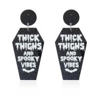 Hars Drop Earring, Halloween Jewelry Gift & met brief patroon & voor vrouw, 30x65mm, Verkocht door pair