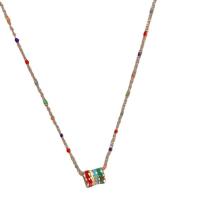 Colar de jóias de liga de zinco, with Partículas de aço, with 6.8cm extender chain, joias de moda & para mulher, multi colorido, níquel, chumbo e cádmio livre, comprimento Aprox 42.4 cm, vendido por PC