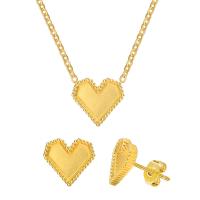 Sieraden Sets, Titanium Staal, met 1.97inch extender keten, Hart, mode sieraden & verschillende stijlen voor de keuze & voor vrouw, gouden, 11.30x10.50mm, Lengte Ca 15.75 inch, Verkocht door PC