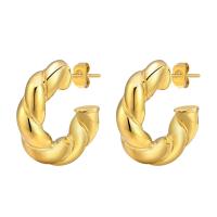 Roestvrij staal Stud Earrings, 304 roestvrij staal, mode sieraden & voor vrouw, gouden, 23.40mm, Verkocht door pair