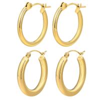 Stainless Steel Lever Terug Earring, 304 roestvrij staal, mode sieraden & verschillende grootte voor keus & voor vrouw, gouden, Verkocht door pair