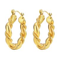 Stainless Steel Lever Terug Earring, 304 roestvrij staal, mode sieraden & voor vrouw, gouden, 25.80x27.60mm, Verkocht door pair