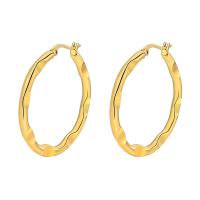 Stainless Steel Lever Terug Earring, 304 roestvrij staal, mode sieraden & voor vrouw, gouden, 38x40mm, Verkocht door pair