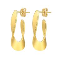 Stainless Steel Stud Earrings 304 Stainless Steel Vacuum Ion Plating fashion jewelry & for woman golden Sold By Pair