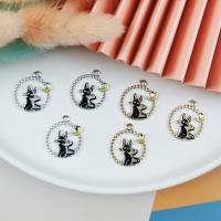 Zinc Alloy émail Pendants, alliage de zinc, chat, Placage, DIY, plus de couleurs à choisir, 20x17mm, Vendu par PC