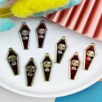 Zinc Alloy émail Pendants, alliage de zinc, crane, Placage, DIY, plus de couleurs à choisir, 31x13mm, Vendu par PC