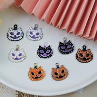 Moda Halloween Privjesak, Cink Alloy, Bundeva, pozlaćen, Dizajn za Noć vještica & možete DIY & emajl, više boja za izbor, 20x20mm, Prodano By PC