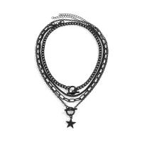 Zinc Alloy Halsketting, met messing ketting & ijzeren ketting, geschilderd, multilayer & Halloween Jewelry Gift & verschillende stijlen voor de keuze & voor vrouw, Lengte Ca 13.8 inch, Verkocht door PC