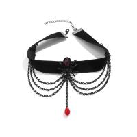 Zinc Alloy Sieraden set, met ijzeren ketting & Katoenfluweel & Acryl, Spin, plated, Halloween Jewelry Gift & verschillende stijlen voor de keuze & voor vrouw, Verkocht door PC