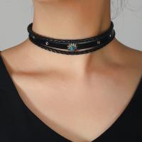 Divat nyaklánc Choker, PU, -val Cink ötvözet, divat ékszerek & különböző stílusokat a választás & a nő, több színt a választás, Hossz Kb 41 cm, Által értékesített PC