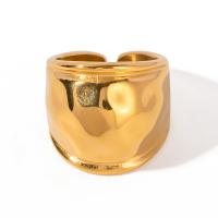 Vinger Ring in edelstaal, 304 roestvrij staal, 18K verguld, mode sieraden & voor vrouw, gouden, inner diameter 16.8mm,ring width 20.3mm, Verkocht door PC