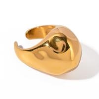 Vinger Ring in edelstaal, 304 roestvrij staal, 18K verguld, mode sieraden & voor vrouw, gouden, inner diameter 18.3mm,ring width 21.8mm, Verkocht door PC