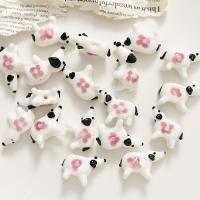 Handgemaakte Lampwork Beads, Hond, DIY, wit, 24x16mm, Verkocht door PC