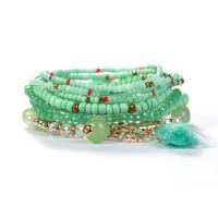 Glass Beads Bracelet with Plastic & Zinc Alloy & Acrylic nine pieces & fashion jewelry & Unisex Sold By Set