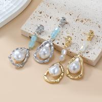 Zinc Alloy Stud Earring with Plastic Pearl plated fashion jewelry & for woman nickel lead & cadmium free Sold By Pair