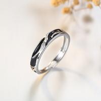 Par Finger Ringar, 925 sterling silver, Justerbar & mode smycken, nickel, bly och kadmium gratis, Storlek:7, Säljs av PC