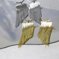 Zinc Alloy Tassel Earring, plated, mode sieraden & voor vrouw, meer kleuren voor de keuze, 20x55mm, Verkocht door pair