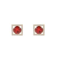 Zinc Alloy Stud Earring, Square, forgyldt, for kvinde & med rhinestone & hule, flere farver til valg, 20x20mm, Solgt af par