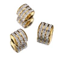 Acier inoxydable Spacer Perles, Acier inoxydable 304, Placage, DIY & avec strass, doré, 8x8mm, Trou:Environ 3mm, 5PC/sac, Vendu par sac