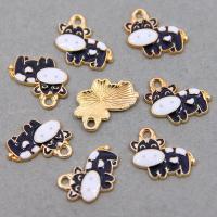 Zinc Alloy Enamel Pendants Cow gold color plated DIY Sold By PC