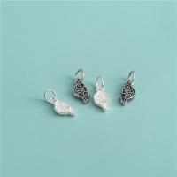 Ciondolo in argento 925, 925 argento sterlina, Pesce, placcato, DIY, nessuno, 11.40x5.30mm, Venduto da PC