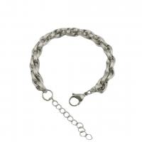 Bijoux bracelet en acier inoxydable, Acier inoxydable 304, avec 5CM chaînes de rallonge, Placage, pour homme, couleur originale, Longueur Environ 18 cm, Vendu par PC