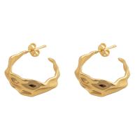 Messing oorbelknoppen, plated, voor vrouw, gouden, 26x30x2mm, Verkocht door pair