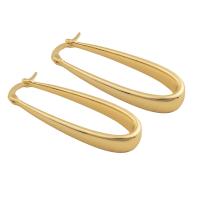 Messing Hendel weer Earring, plated, voor vrouw, gouden, 37x14x3mm, Verkocht door pair