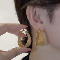 Zinc Alloy Huggie Hoop Earring, gold plated, Koreaanse stijl & voor vrouw, 40mm, Verkocht door pair