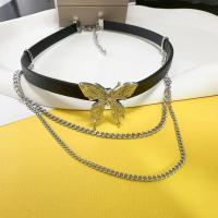 Mode Choker Ketting, Zinc Alloy, met PU, met 5cm extender keten, silver plated, mode sieraden & voor vrouw, zwart, nikkel, lood en cadmium vrij, Lengte Ca 38 cm, Verkocht door PC