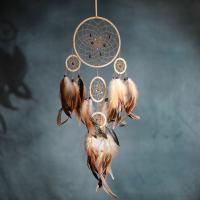 Fashion Dreamcatcher, Feder, mit Baumwollfaden & Holz & Eisen & Acryl, Traumfänger, für Zuhause und Büro & hohl, gemischte Farben, 700mm, verkauft von PC