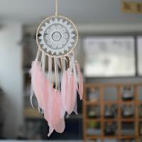 Moda Dreamcatcher, pluma, con Hilo de algodón & fundición, Atrapasueños, para el hogar y la oficina & hueco, Rosado, 160x630mm, Vendido por UD