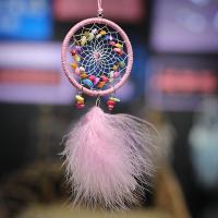 Mode Dreamcatcher, plume, avec Fil de coton & Chips de pierres précieuses & fer, Attrapeur de rêves, pour la maison et le bureau & creux, plus de couleurs à choisir, 70x370mm, Vendu par PC