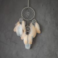 Mode Dreamcatcher, Veer, met Katoen draad & Ijzer, Dromenvanger, voor thuis en op kantoor & hol, gemengde kleuren, 160x500mm, Verkocht door PC