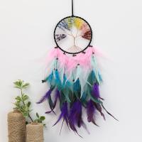 Fashion Dreamcatcher, Feder, mit Baumwollfaden & Edelstein- Chips & Holz & Eisen, Traumfänger, für Zuhause und Büro & hohl, gemischte Farben, 160x650mm, verkauft von PC