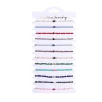 Gemstone Bracciali, Pietra naturale, with Cordone di nodi & carta & quarzo naturale & lega in zinco, Cerchio, placcato color oro, Regolabile & gioielli di moda & unisex & sfaccettati, colori misti, Lunghezza Appross. 18 cm, 12PC/set, Venduto da set