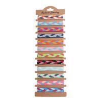 Chaîne tissée Bracelets, cordon de polyester, avec papier, Réglable & bijoux de mode & unisexe, couleurs mélangées, Longueur Environ 18 cm, 12PC/fixé, Vendu par fixé