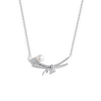 Circón cúbico micr3ofono pavimenta collar de plata esterlina, Plata de ley 925, con Perlas cultivadas de agua dulce, con 2.36inch extender cadena, Joyería & micro arcilla de zirconia cúbica & para mujer, libre de níquel, plomo & cadmio, longitud aproximado 14.17 Inch, Vendido por UD