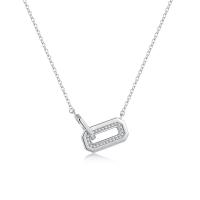 Circón cúbico micr3ofono pavimenta collar de plata esterlina, Plata de ley 925, con 1.97inch extender cadena, Joyería & micro arcilla de zirconia cúbica & para mujer, libre de níquel, plomo & cadmio, longitud aproximado 15.74 Inch, Vendido por UD