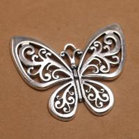 Zinc Alloy Animal Pendler, Butterfly, antik sølv farve forgyldt, du kan DIY & hule, 55.8x48.5x3mm, Solgt af PC