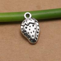 Zinc Alloy Fruit Shape Pendants Strawberry antique silver color plated DIY Sold By PC