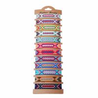 Chaîne tissée Bracelets, corde de coton, avec papier, Réglable & bijoux de mode & unisexe, couleurs mélangées, Longueur Environ 18 cm, 12PC/fixé, Vendu par fixé