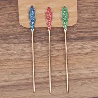 Hair Stick Findings Zinc Alloy plated DIY & for woman & enamel nickel lead & cadmium free Sold By Bag