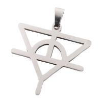 Bijoux pendentifs en acier inoxydable , Acier inoxydable 304, triangle, Placage, DIY, argent, 28x28x1.50mm, Trou:Environ 3.5mm, Vendu par PC