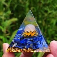 Fashion Decoration Resin with Lapis Lazuli & Rose Quartz Triangle fashion jewelry & epoxy gel blue Sold By PC