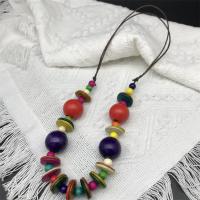 collier bois, bijoux de mode & style folk & pour femme, multicolore, Longueur Environ 56-82 cm, Vendu par PC