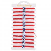 Evil Eye sieraden Armband, Hars, met Knoopkoord & Papier, Rond plat, Verstelbare & mode sieraden & uniseks, blauw, Lengte Ca 18 cm, 12pC's/Stel, Verkocht door Stel