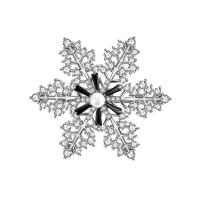 Spille di Natale, ottone, with perla in plastica, Fiocco di Neve, placcato, Design natalizio & Micro spianare cubic zirconia, nessuno, 35x35mm, Venduto da PC