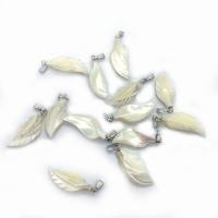 Pendentifs coquillage, coquille, feuille, DIY, blanc, 10x30mm, Vendu par PC