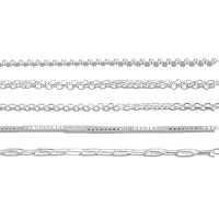 Sterling Silver Κολιέ, 925 Sterling Silver, με 5CM επεκτατικού αλυσίδας, γυαλισμένο, για άνδρες και γυναίκες & διαφορετικά στυλ για την επιλογή, το χρώμα της πλατίνας, Μήκος Περίπου 45 cm, Sold Με PC